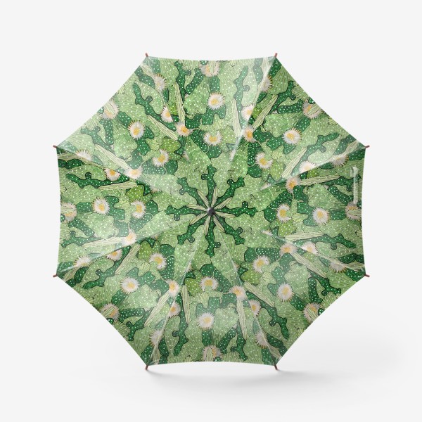 Зонт «Цветущие Кактусы Паттерн Коллаж»