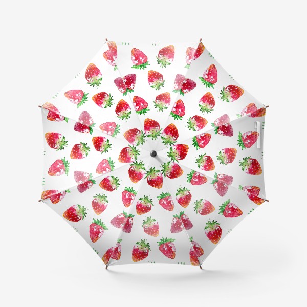 Зонт «Клубника земляника ягодный паттерн»