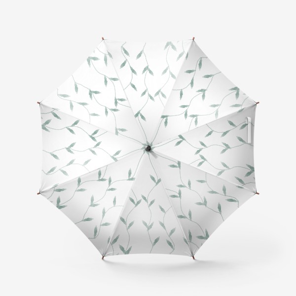 Зонт «Акварельные веточки на белом, паттерн»