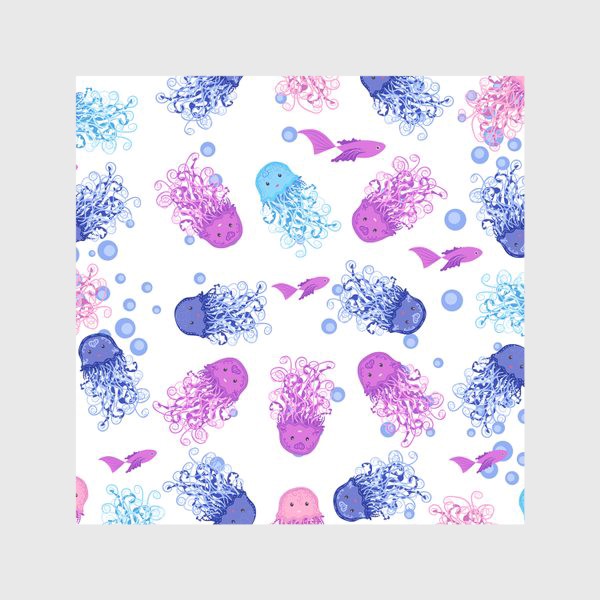 Скатерть «Разноцветные маленькие медузы паттерн»
