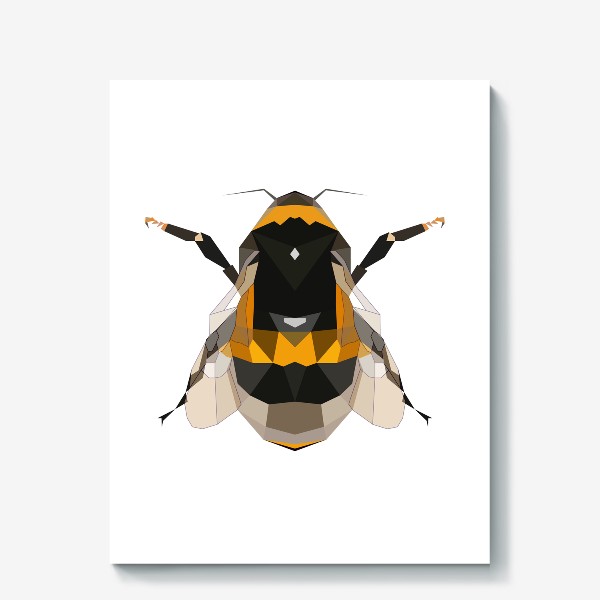 Холст «Пчела Шмель Летающие насекомые, Мёд, Луг, Цветы»
