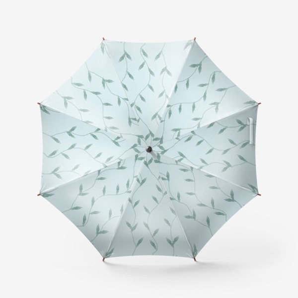 Зонт «Акварельные веточки на мятном, паттерн»