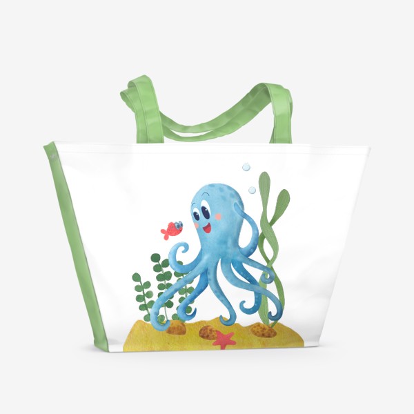 Пляжная сумка «Осьминожек и рыбка»