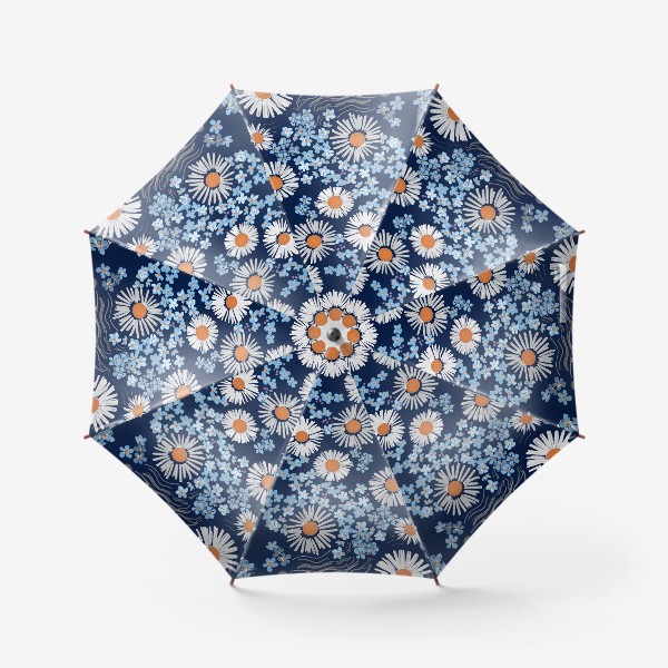 Зонт «Ромашки с незабудками в воде»