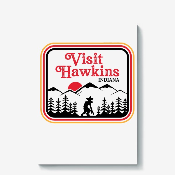 Холст «Очень странные дела - Visit Hawkins Винтаж»