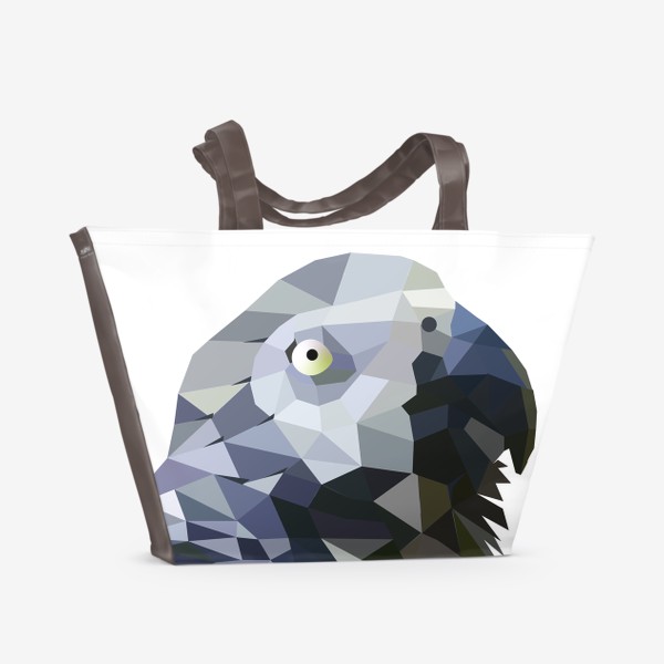 Пляжная сумка «Попугай Жако, Серый африканский попугай, Экзотические птицы и животные»