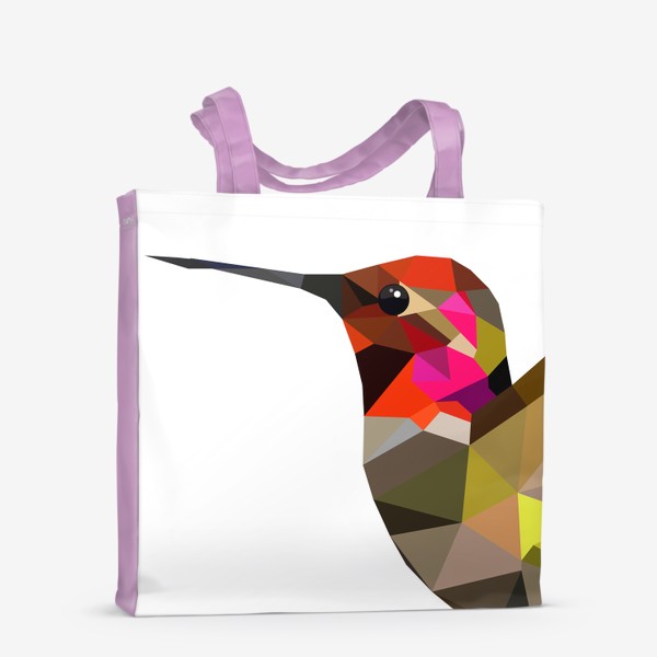 Сумка-шоппер «Розовая колибри, Экзотические птицы, Тропические птицы, Южная Америка»