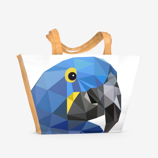 Пляжная сумка «Гиацинтовый ара, Попугай, Бразилия, Боливия, Экзотические птицы, Тропики»