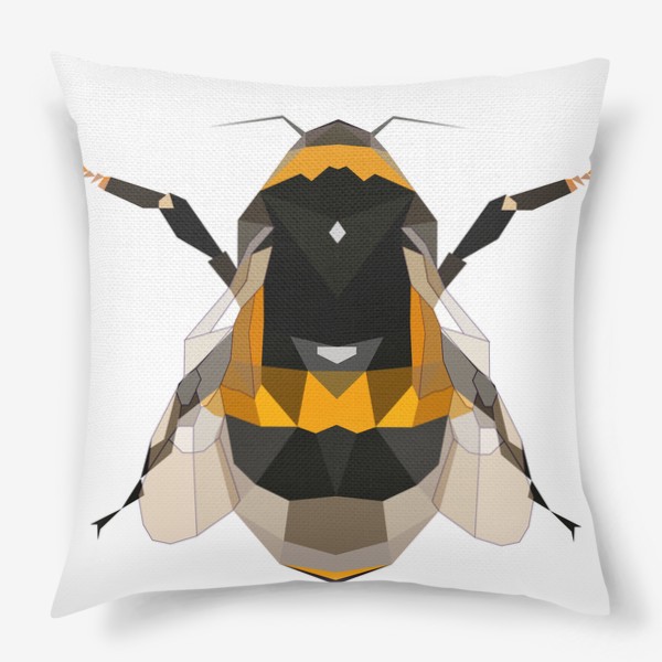Подушка «Пчела Шмель Летающие насекомые, Мёд, Луг, Цветы»