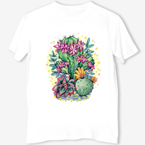 Футболка «Цветущие кактусы -3 (серия иллюстраций)»