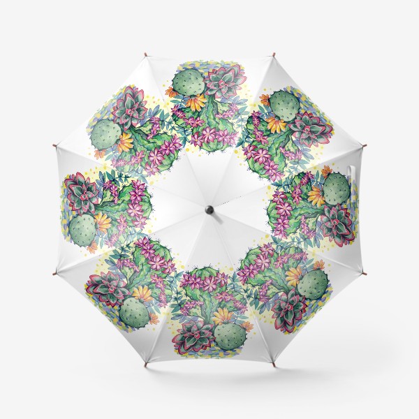 Зонт «Цветущие кактусы -3 (серия иллюстраций)»
