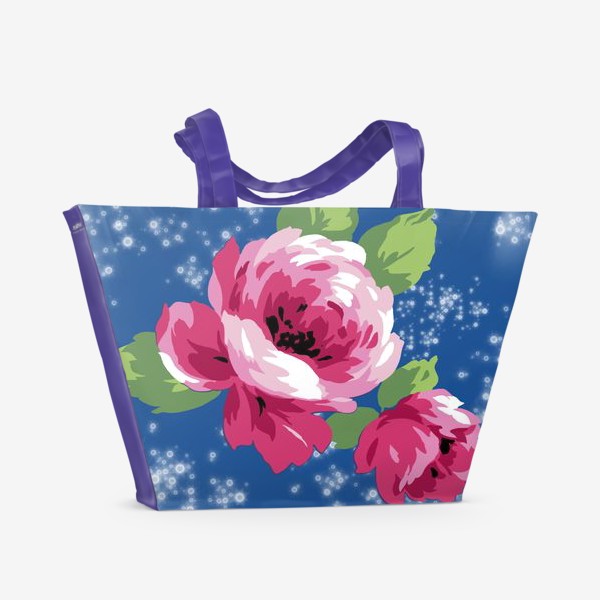 Пляжная сумка «розы в росе»