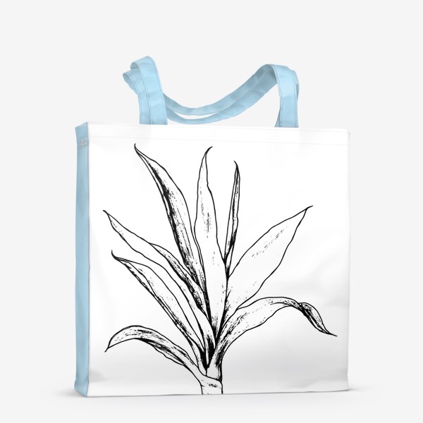 Сумка-шоппер «растение юкка драцена, домашнее южное растение нарисованный в винтажном скетч стиле»