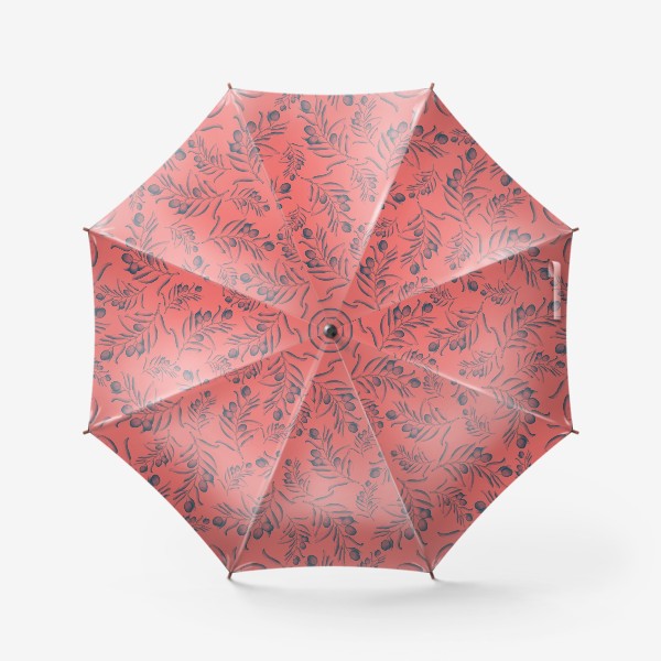 Зонт «Оливковые веточки на коралловом»