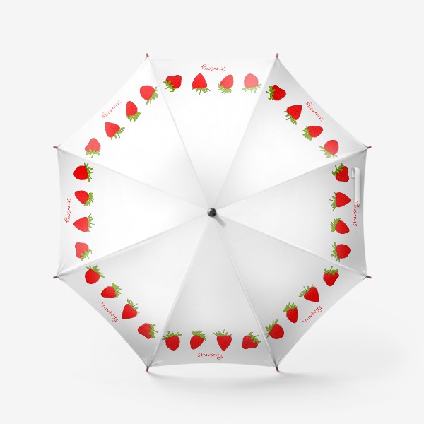 Зонт &laquo;Клубника. Красные ягоды нарисованы в ручную. Скетч. &raquo;
