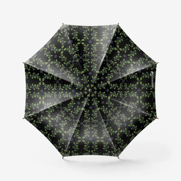 Зонт «Черничные узоры на черном»