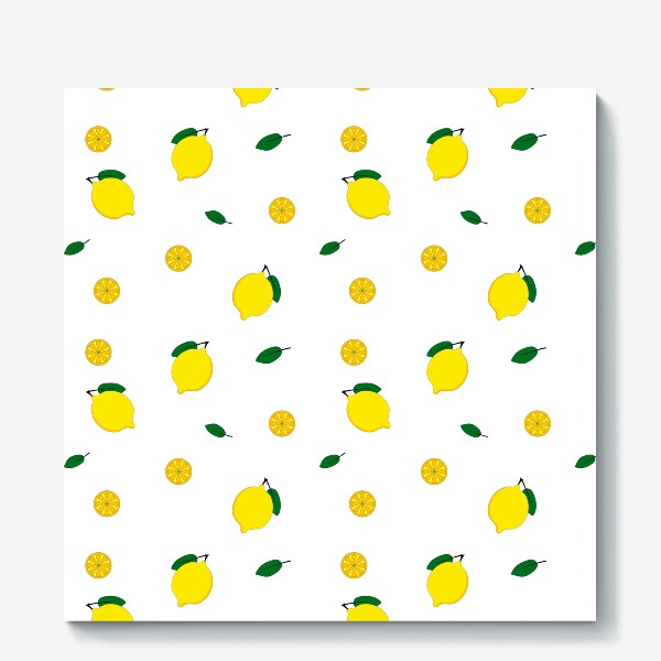 Холст «яркий фруктовый паттерн с лимонами»