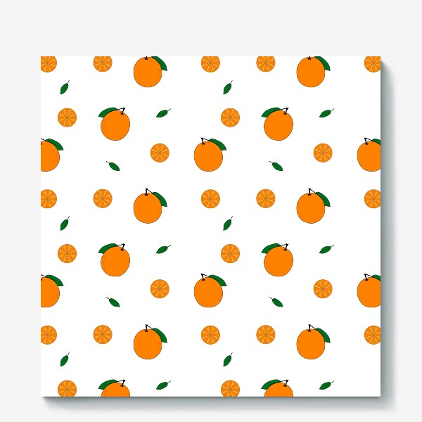 Холст «яркий фруктовый паттерн с апельсинами»