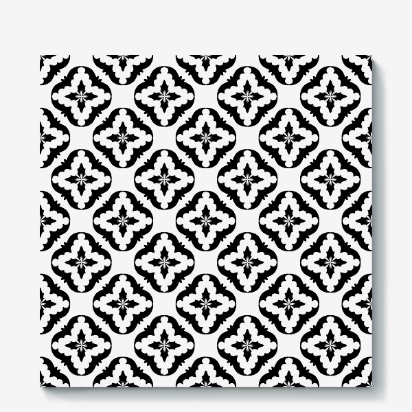 Холст «абстрактный черно белый паттерн из ромбов. простой геометрической паттерн»