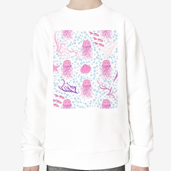 Свитшот «Розовые медузы паттерн»