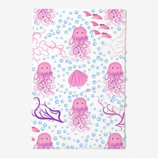 Полотенце «Розовые медузы паттерн»