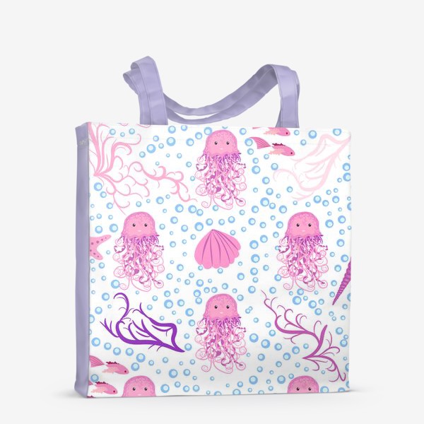 Сумка-шоппер «Розовые медузы паттерн»