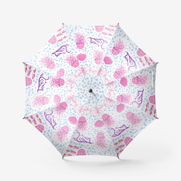 Зонт &laquo;Розовые медузы паттерн&raquo;