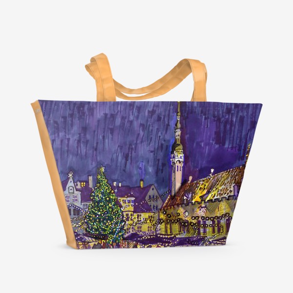 Пляжная сумка «Новый год в Таллине»
