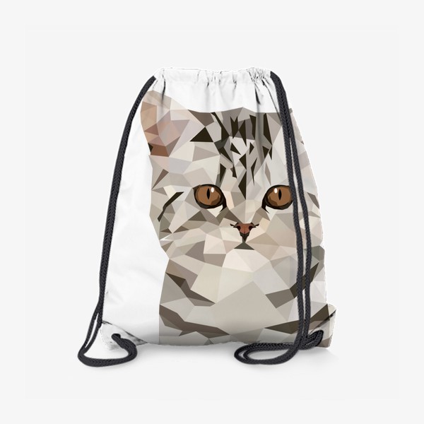 Рюкзак «Серый котёнок, полосатый котик, кошечка»