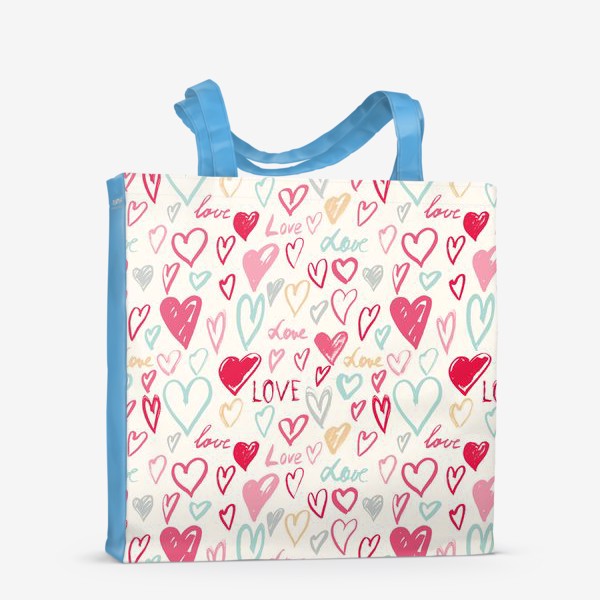 Сумка-шоппер &laquo;Painted hearts, lovely pattern&raquo;