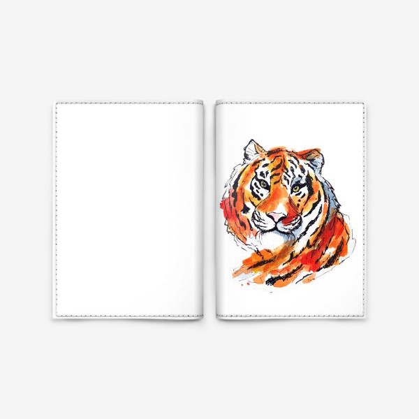 Обложка для паспорта «Голова тигра»