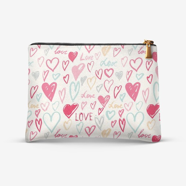 Косметичка «Painted hearts, lovely pattern»