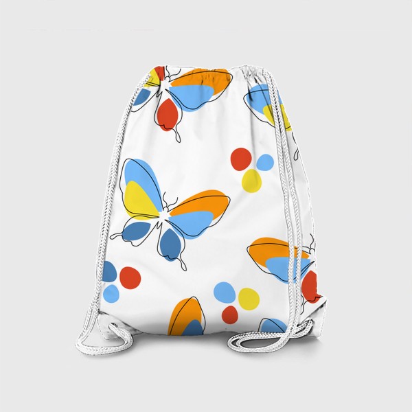 Рюкзак «Бабочки.Бесшовный современный паттерн с разноцветными бабочками.»