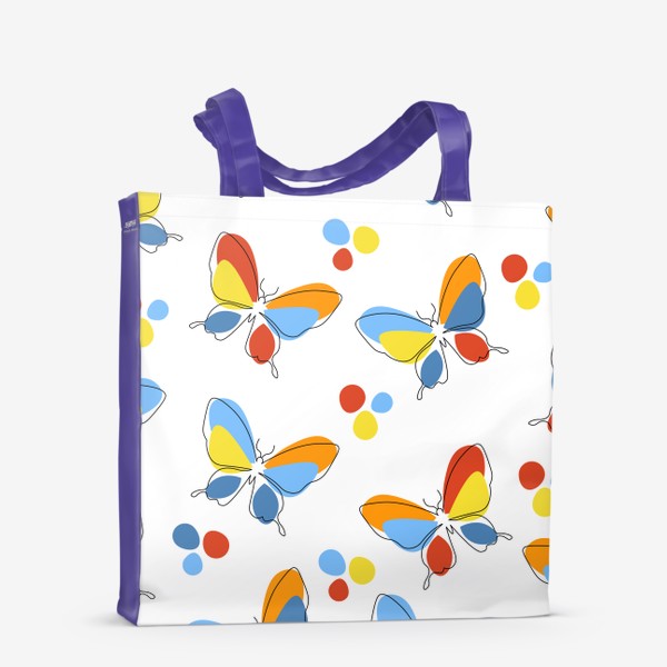Сумка-шоппер «Бабочки.Бесшовный современный паттерн с разноцветными бабочками.»