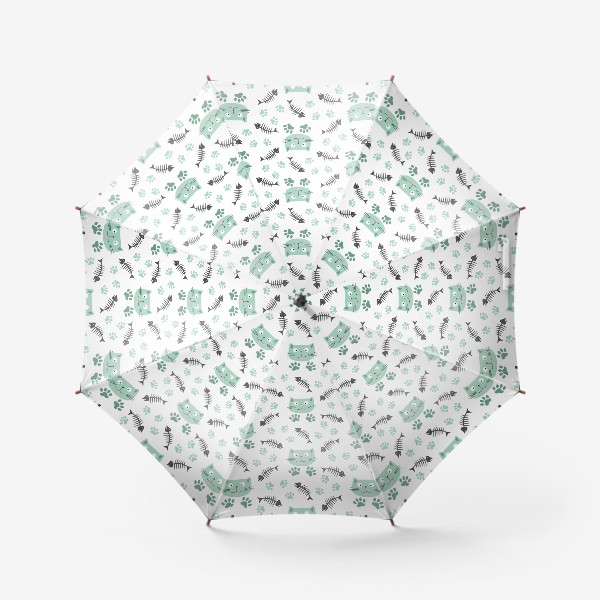 Зонт «Котики с рыбой»