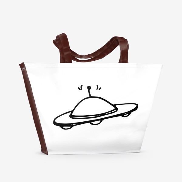 Пляжная сумка «рисунок летающей тарелки НЛО с антенной сигнала. транспорт инопланетянина дудл рисунок для ребенка мальчишке»