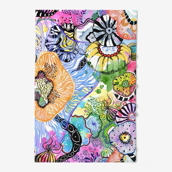 Полотенце «Яркий цветочный абстрактный принт»