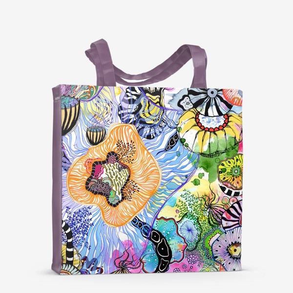 Сумка-шоппер «Яркий цветочный абстрактный принт»