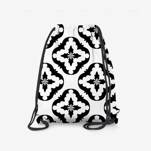 Рюкзак «абстрактный черно белый паттерн из ромбов. простой геометрической паттерн»