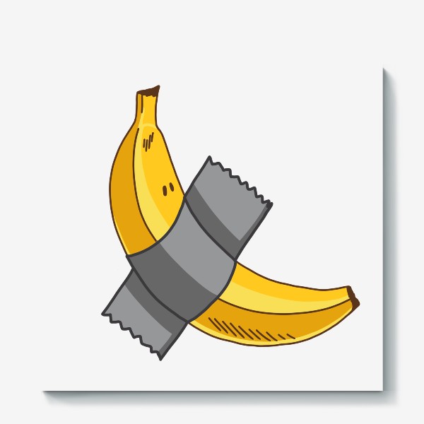 Холст «Современный банан, мем про современное искусство»