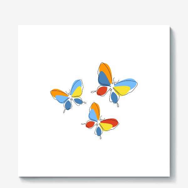 Холст «Бабочки. Принт с абстрактными бабочками.»