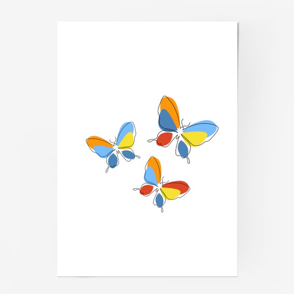 Постер «Бабочки. Принт с абстрактными бабочками.»