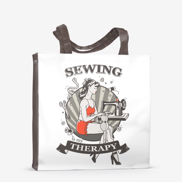 Сумка-шоппер «Шитьё - это моя терапия / Sewing is my therapy»