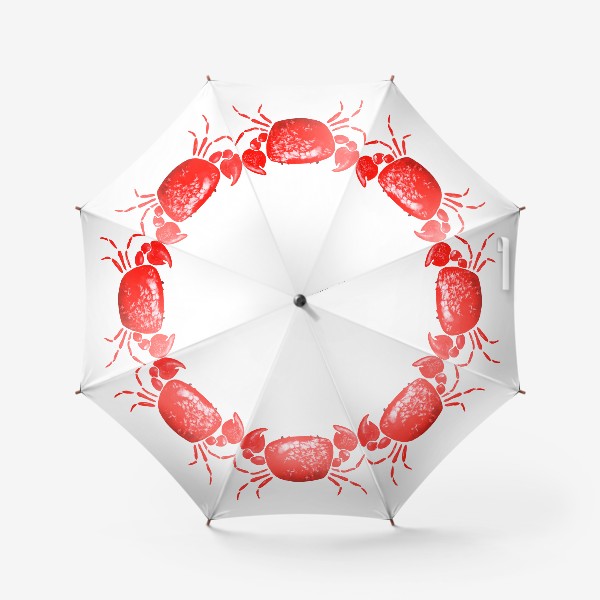 Зонт «акварельный краб. веселый мультяшный морской крабик красного цвета»