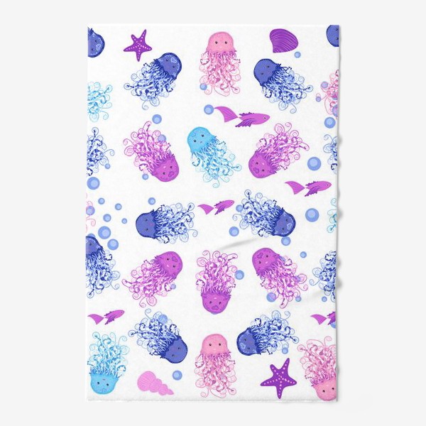 Полотенце «Разноцветные маленькие медузы паттерн»