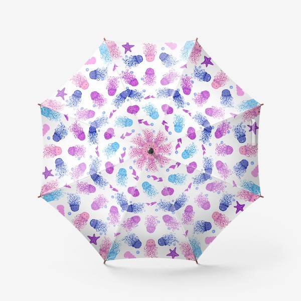 Зонт &laquo;Разноцветные маленькие медузы паттерн&raquo;