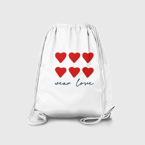 Рюкзак «Сердца и надпись Wear love»