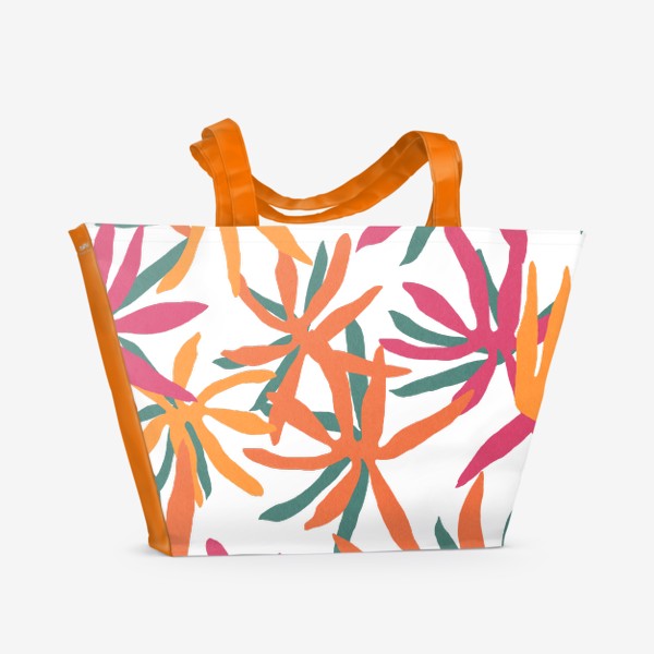 Пляжная сумка «Тропические цветы летний принт»