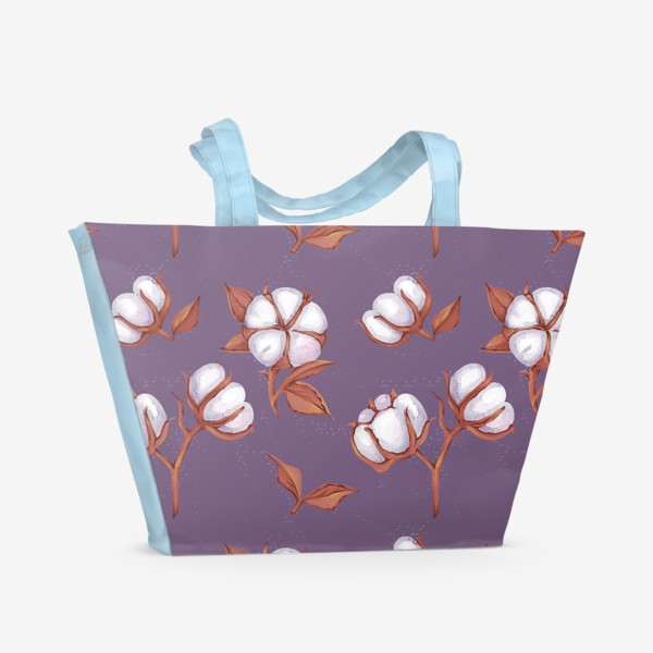 Пляжная сумка «Хлопок. Сиреневый, растение. »