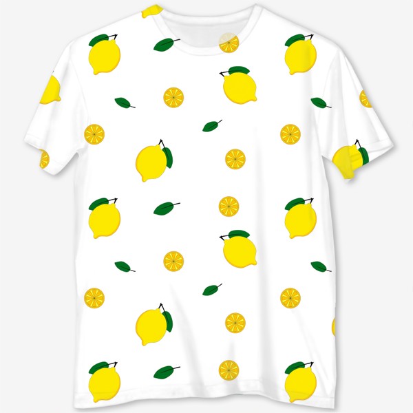 Футболка с полной запечаткой «яркий фруктовый паттерн с лимонами»